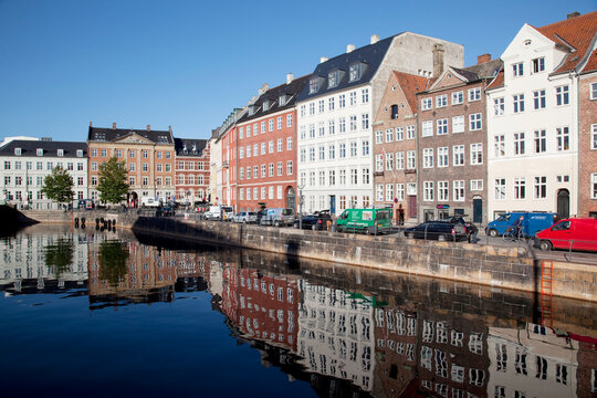 Architecture on Gl Strand and canal, Copenhagen, Denmark, Scandinavia