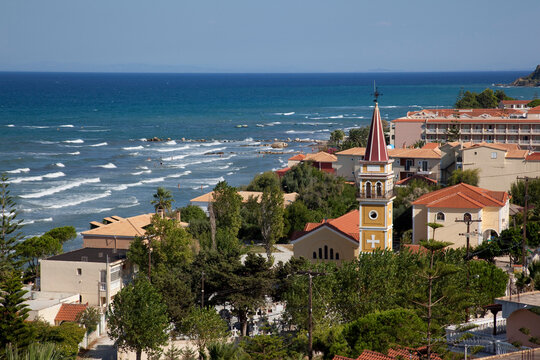 View over town, Argassi, Zante, Ionian Islands, Greek Islands, Greece