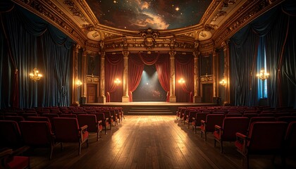 Grand theater interior, rich decor