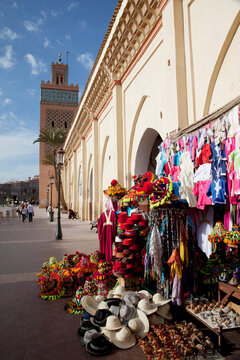 D'El Mansour Mosque souvenir shops, Marrakesh, Morocco, North Africa