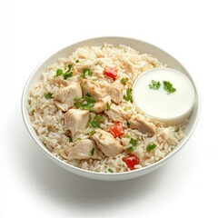 Chicken and Rice Bowl with Yogurt Dip