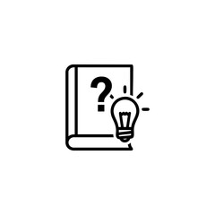 Question book icon with lightbulb – for faq, help centers and knowledge apps
