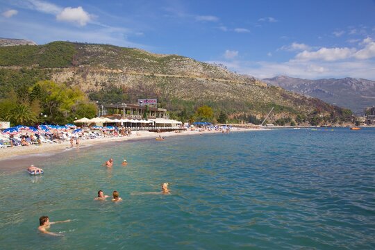 View of Slovenka Plaza Beach, Budva, Montenegro