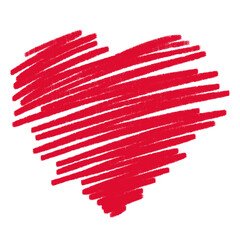 Hand drawn red heart love valentines day declaration of love