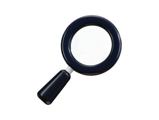 Magnifying glass icon 3d render concept of search engine optimization, research, search, data analysis icon vector illustration
