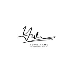 YW Initial Letter Signature Logo Template - Handwritten Vector Logo Template