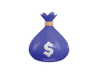 Money bag icon 3d render concept of 3d finance money bag icon vector illustration