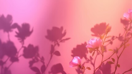 Fototapeta premium Beautiful rose silhouette against a colorful background at dusk showcases nature's elegance and artistry in vibrant hues