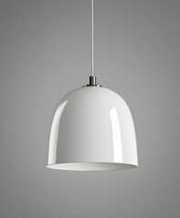 a white pendant lamp of grey background