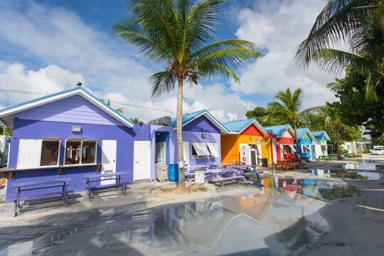 Row of Chattel Houses, Oistins, Christ Church, Barbados, West Indies, Caribbean