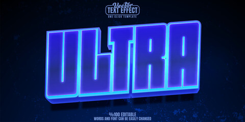 Ultra editable text effect, customizable game and bold 3d font style