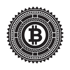 Bitcoin Symbol Silhouette Vector
