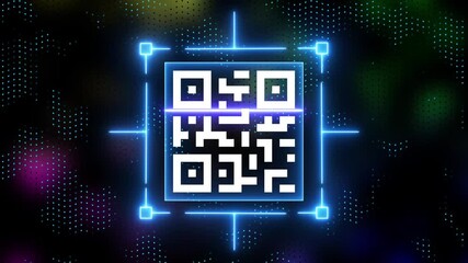 scanning a QR code on a smartphone. 4K video illustration. Scanning QR code animation, Alpha channel, transparent background. 4K resolution - Powered by Adobe