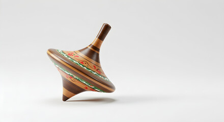 Traditional Spinning Top Isolated on White
