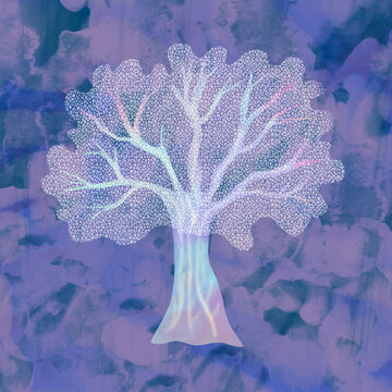Illustration of an enchanted magical tree