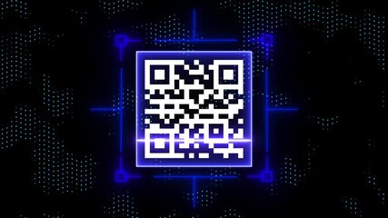 QR code animation. Scan qr code icon with red laser, QR code scanner animated. Animation of data processing and qr code Scanning the QR code icon ,Scanning Parcel Barcode. - Powered by Adobe
