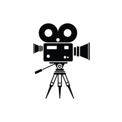 Vector illustration of vintage film camera isolated on white background