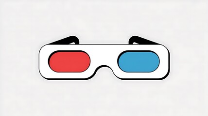 Retro anaglyph 3d glasses with red and blue lenses