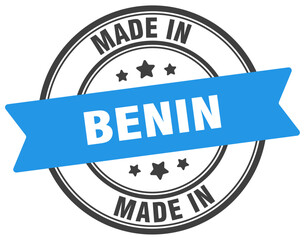 Made in Benin round sign. Made in Benin stamp.