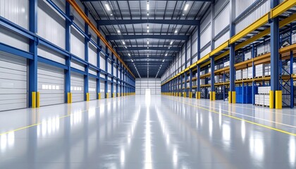 Empty modern warehouse interior