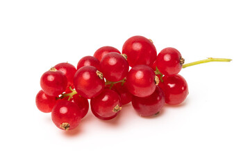Organic ripe tasty organic berries red currant isolated on white studio background
