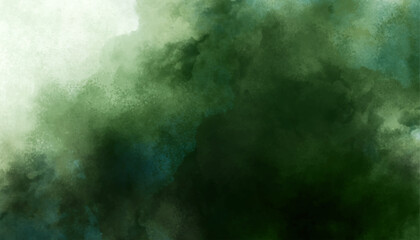 Deep Forest Green Watercolor Texture Background