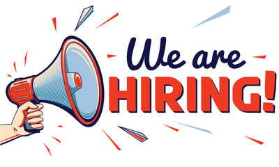 We are hiring - advertising sign with megaphone