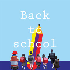 Dynamic "Back to School" Celebration: Joyful Kids & Bright Futures Await at the School Gateway