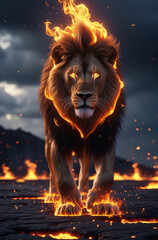 lion in the night
