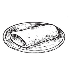 Hand-Drawn Indian Roti Vector for Traditional Food Art