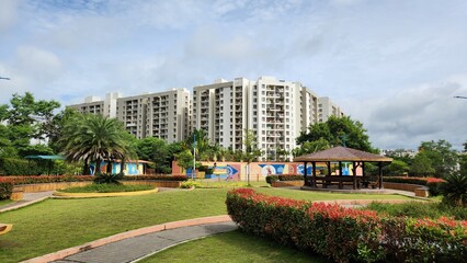 Landscape view of developing Metro City, Landscape view of Pune City in India