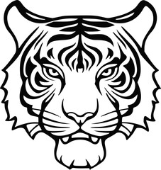 Obraz premium Fierce Tiger Face Head Portrait Design
