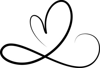 Love Heart Infinity Line Vector Illustration