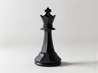 Isolated Black Rook on a White Background