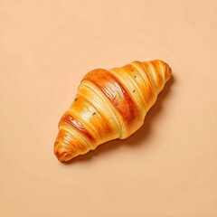 Savory croissant with sage on warm brown gradient background
