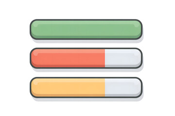 Obraz premium Horizontal step progress bar with three completed steps and one current step highlighted, isolated on a white background, in a clean flat minimal UI style, as a transparent PNG 