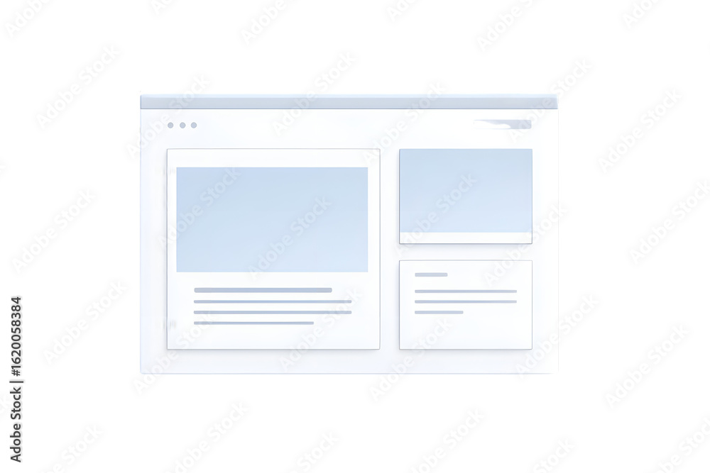 Wall mural split-screen content layout ui with image placeholder on left and text area on right, isolated on a 