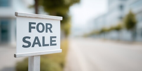 White sign with the word "for sale" written on it