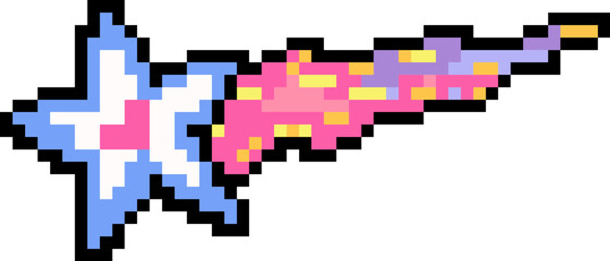 pixel illustration of a shooting star