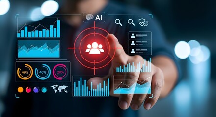 Boost your business with intuitive AI analytics, targeting key demographics for powerful results, visualized in a modern interface