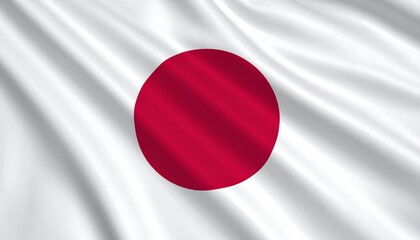 Japanese flag with crimson sun disc centered on pristine white field, minimal composition symbolizing purity and unity