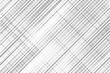 Obraz premium Grunge halftone gradient background. Faded grit noise texture. White and black sand wallpaper. Retro pixelated backdrop. Anime or manga style comic overlay. Vector graphic design textured template