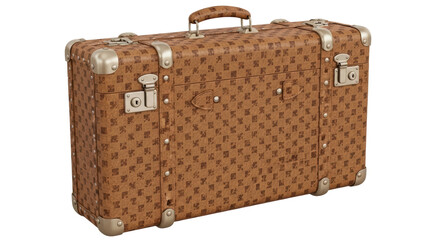 Isolated vintage brown suitcase