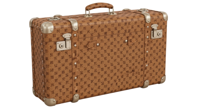 Isolated vintage brown suitcase