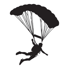 Minimalist Skydiving Silhouette Vector