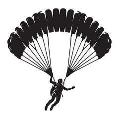 Minimalist Skydiving Silhouette Vector