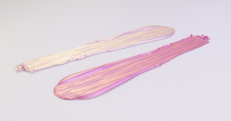 A 3D illustration of two samples illustrates the multidirectional application of cosmetics. The texture of the cream is creamy, rich and bright, which makes it an attractive choice for advertising blu