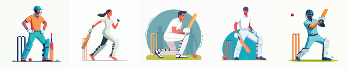 vector of a cricket athlete