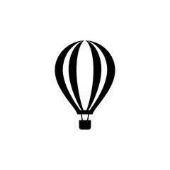 Fototapeta premium Minimalist hot air balloon illustration against a stark white backdrop offers a clean design