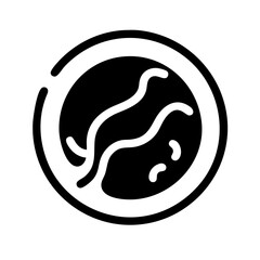 Placenta icon with umbilical cord in simple graphic representation, showing fetus life support. Placenta icon with nourishing blood flow and membrane, symbolic of motherhood and baby's lifeline.